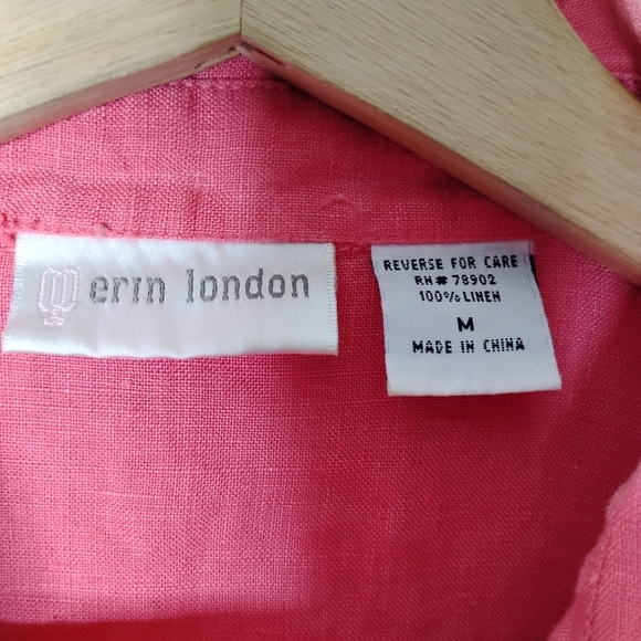 100% Linen Twin Set | Coral Button Shirt + Matching Tank | M/L - Picture 7 of 13